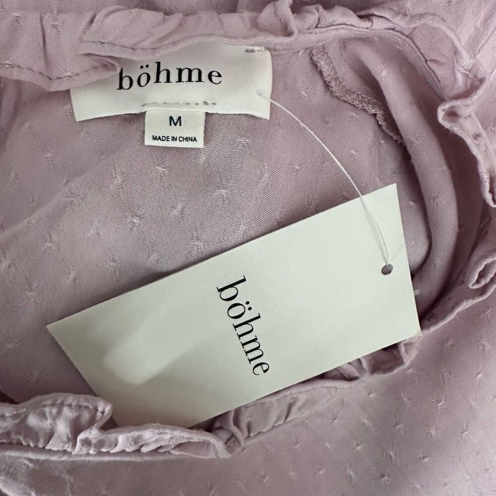 Bohme Ruffle Short Sleeve Top in Rose Size Small - Picture 3 of 16